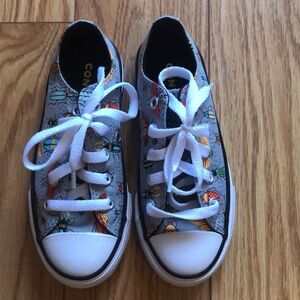 Converse- youth size 12- grey with bug print - New, never worn